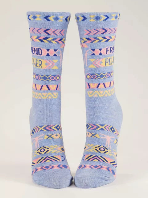 Blue Q Friend Power Crew Socks