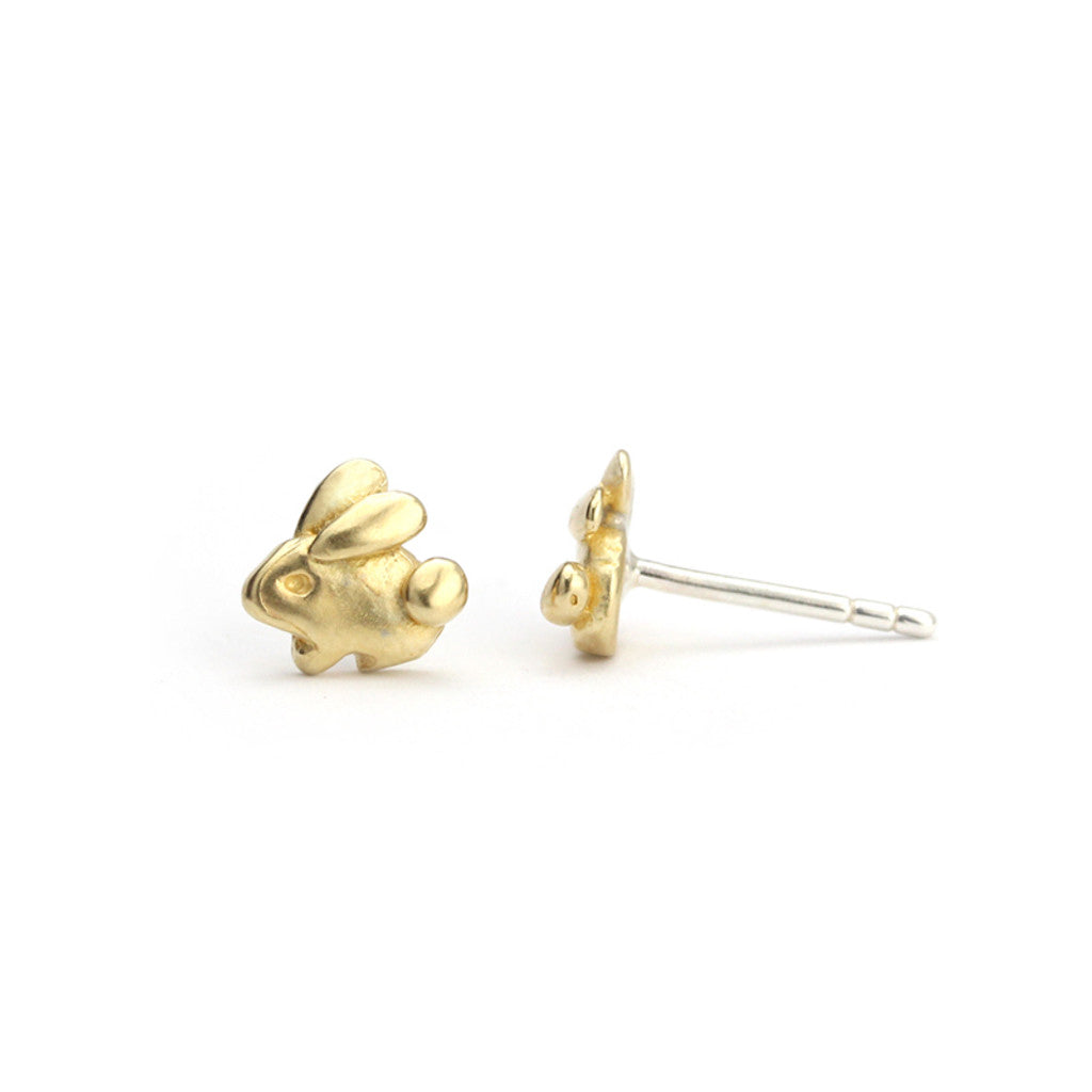 Marmalade Bronze Sculpted Bunny Studs