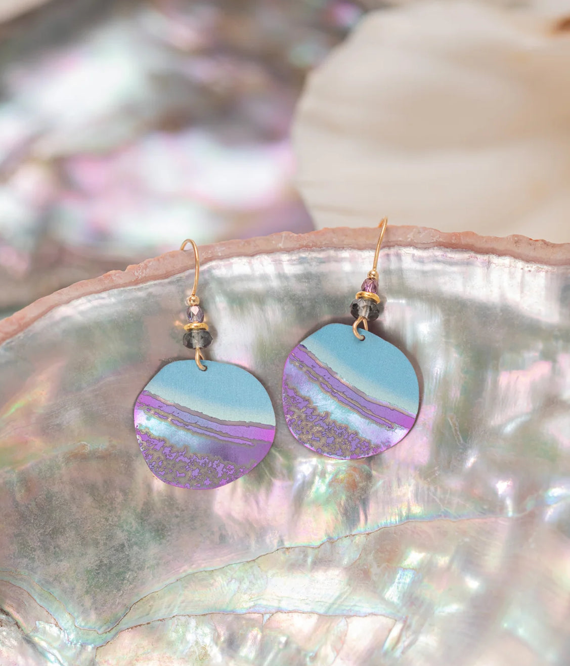 Holly Yashi Rip Tide Earrings Lavender Seashore