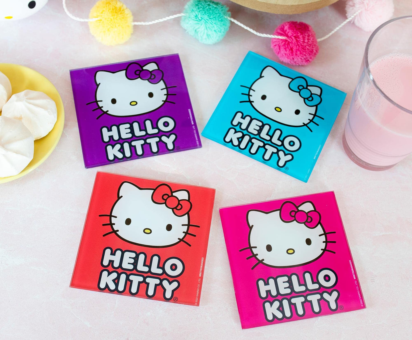 Hello Kitty Glass Coaster Set