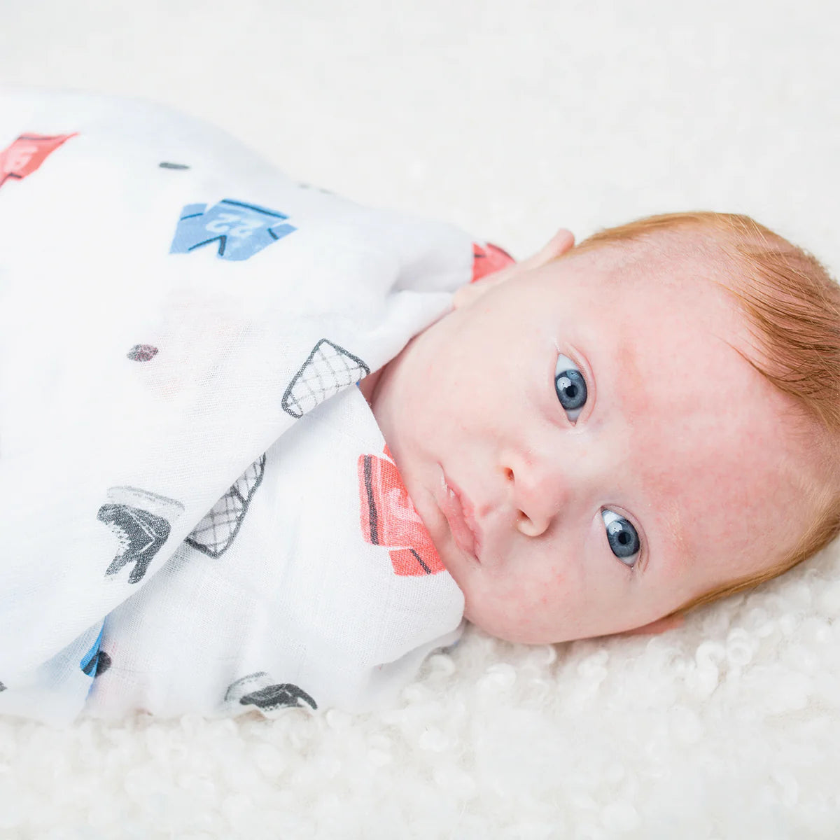 Lulujo Hockey Swaddle Blanket
