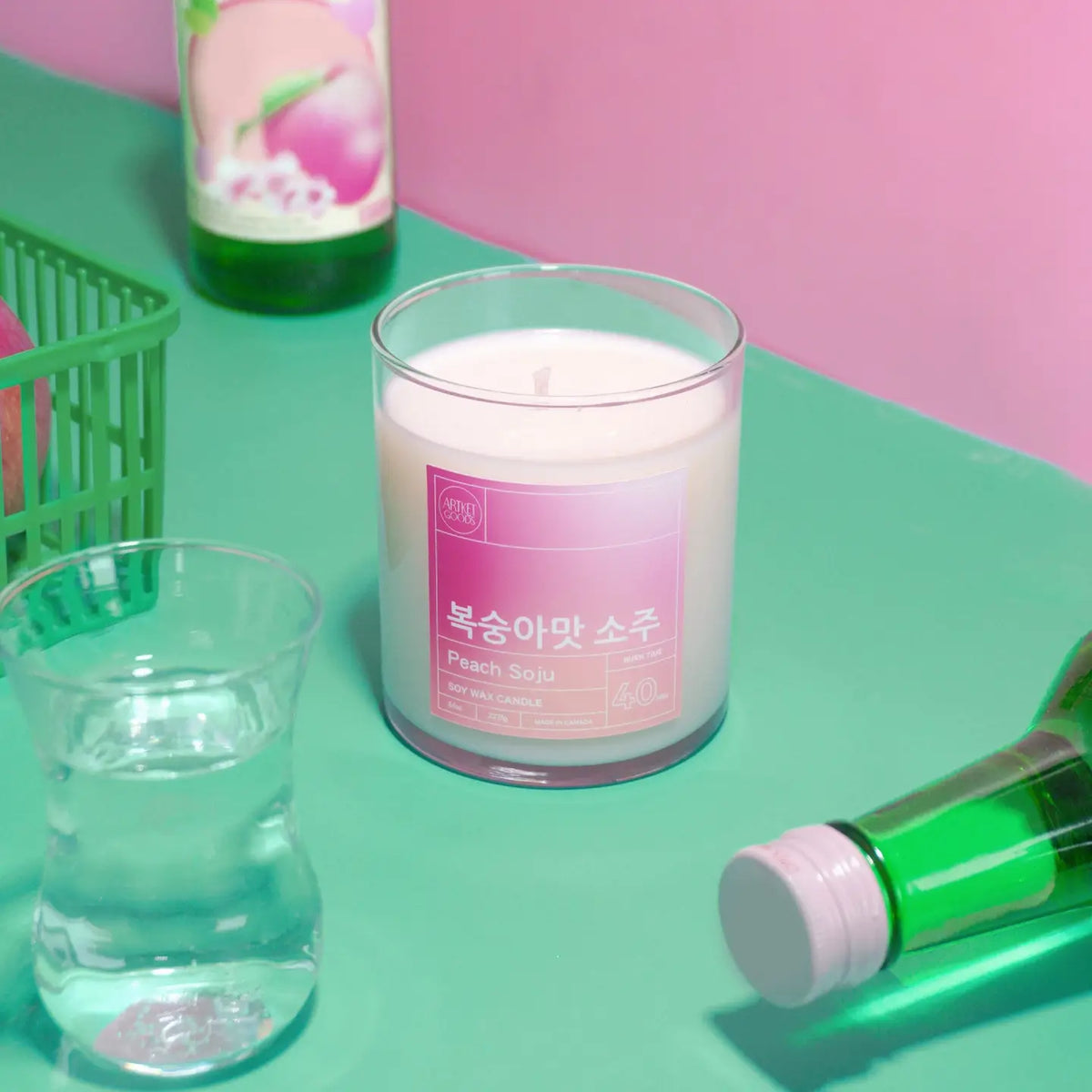 ArtketGoods Peach Soju Soy Wax Candle