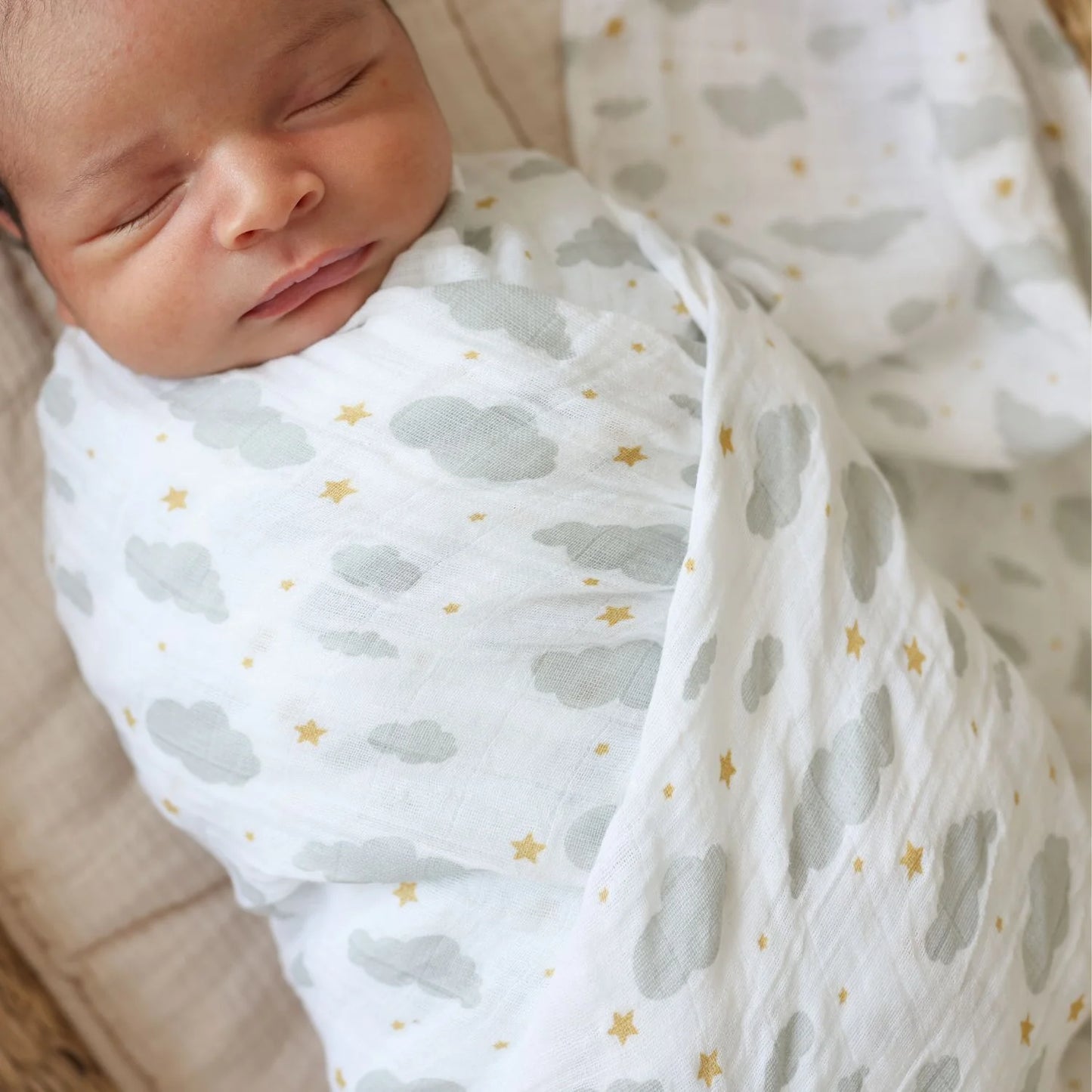 Lulujo Puppy Hot Air Balloon & Clouds Swaddle 2 Pack