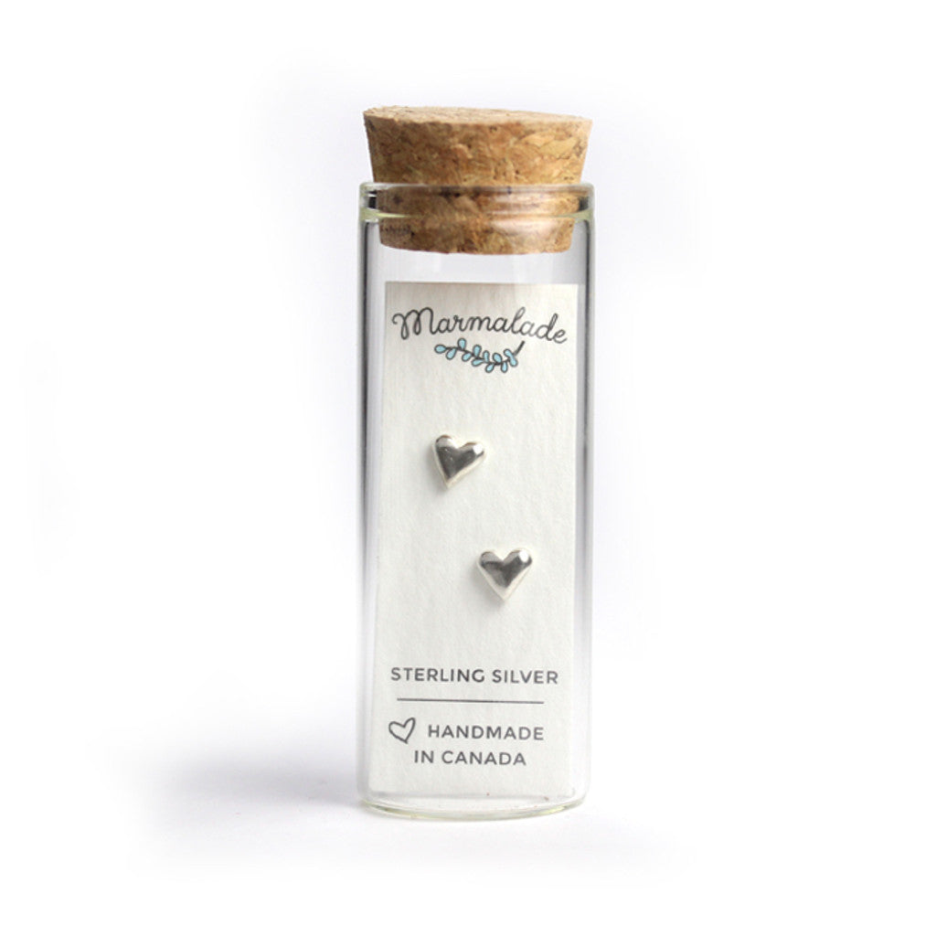 Marmalade Silver Sculpted Heart Studs