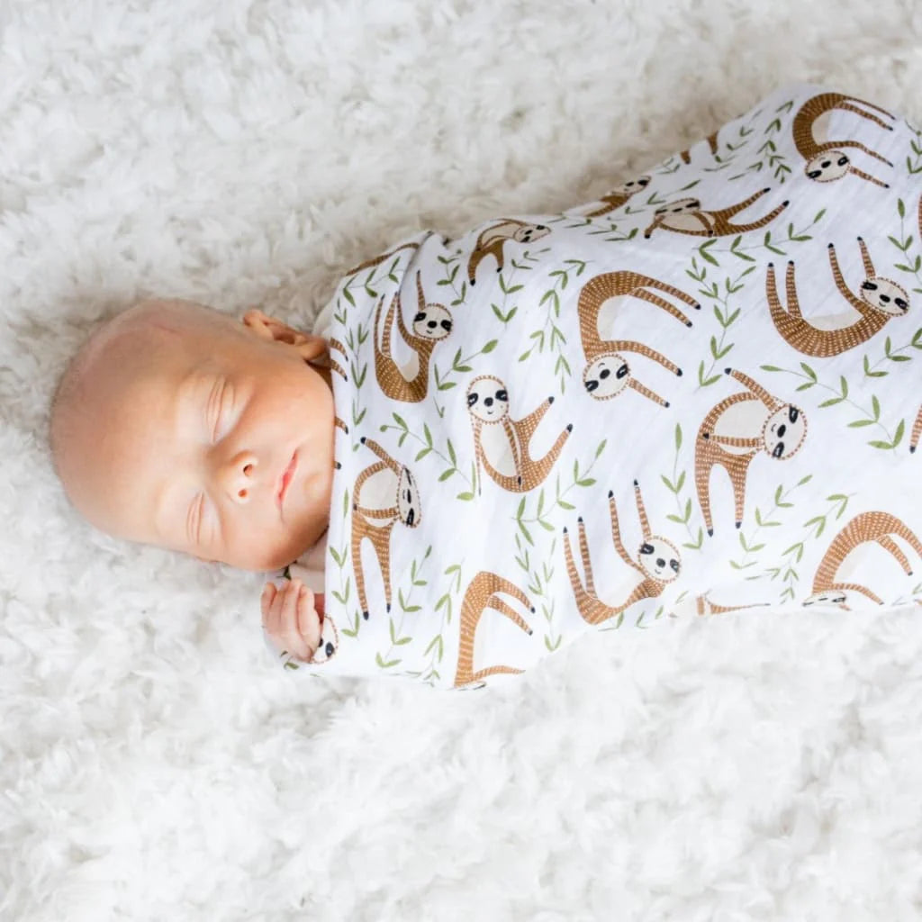 Lulujo Sloth Swaddle Blanket