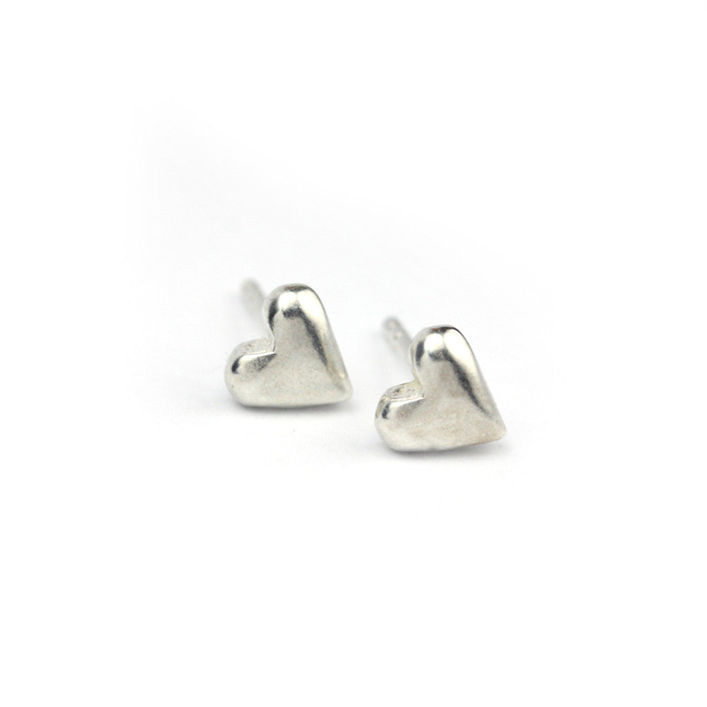 Marmalade Silver Sculpted Heart Studs