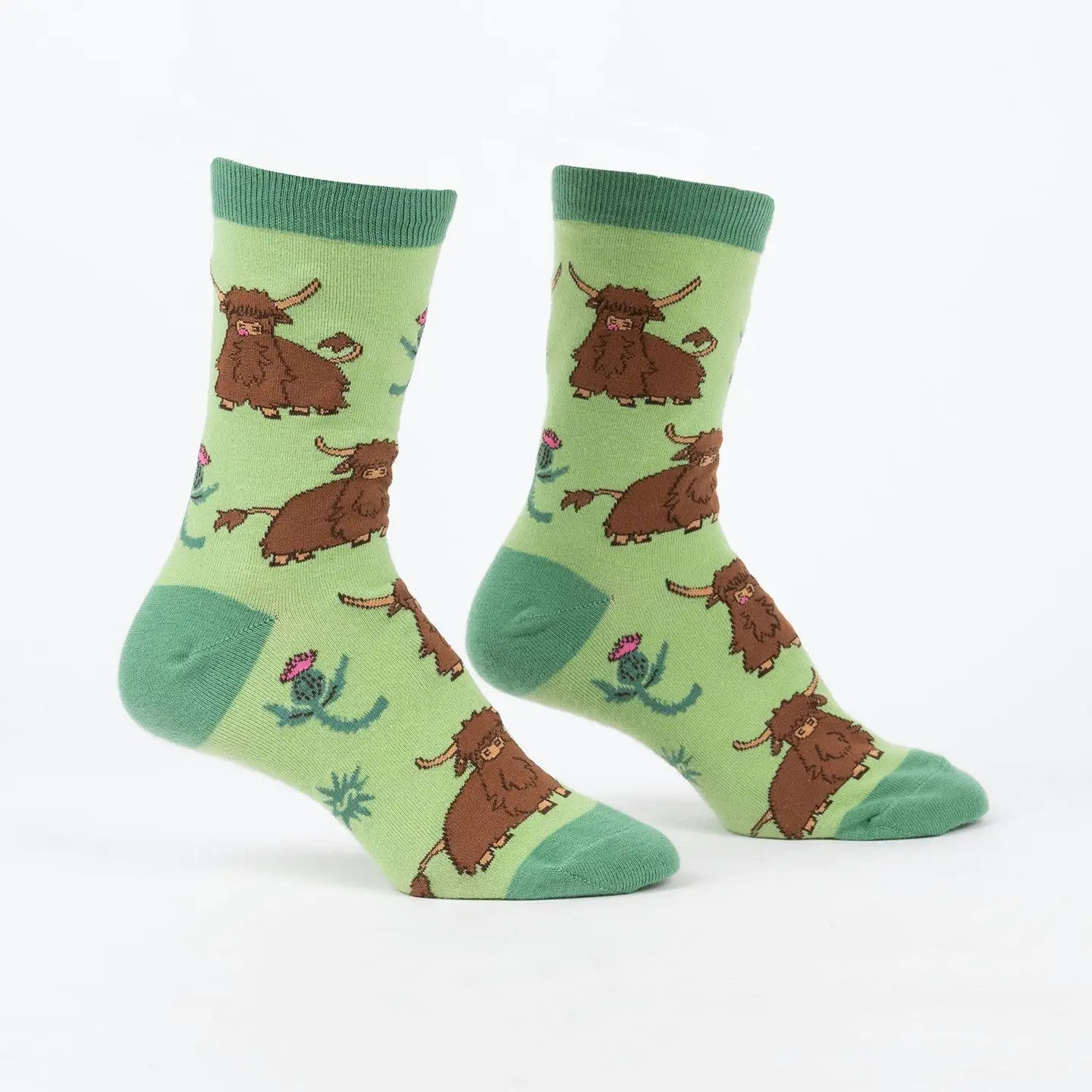 SOCK IT TO ME Women’s Hardy Highland Cows Crew Socks