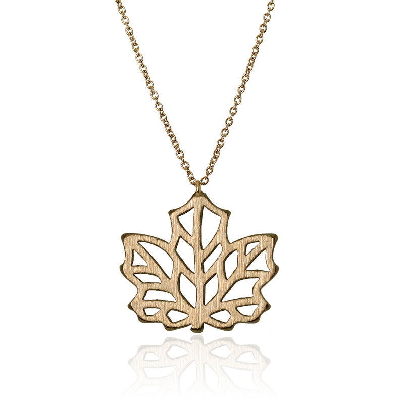 jj+rr Maple Leaf Origami Necklace