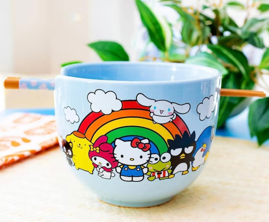 Hello Kitty & Friends Ramen Bowl With Chopsticks
