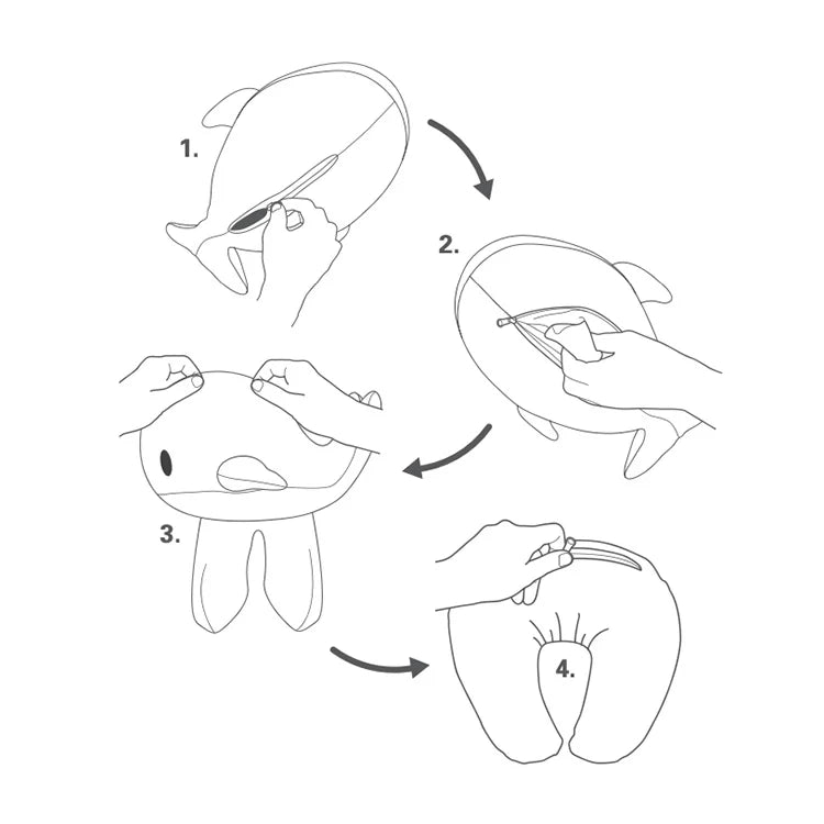 Kikkerland Whale Zip & Flip Travel Pillow