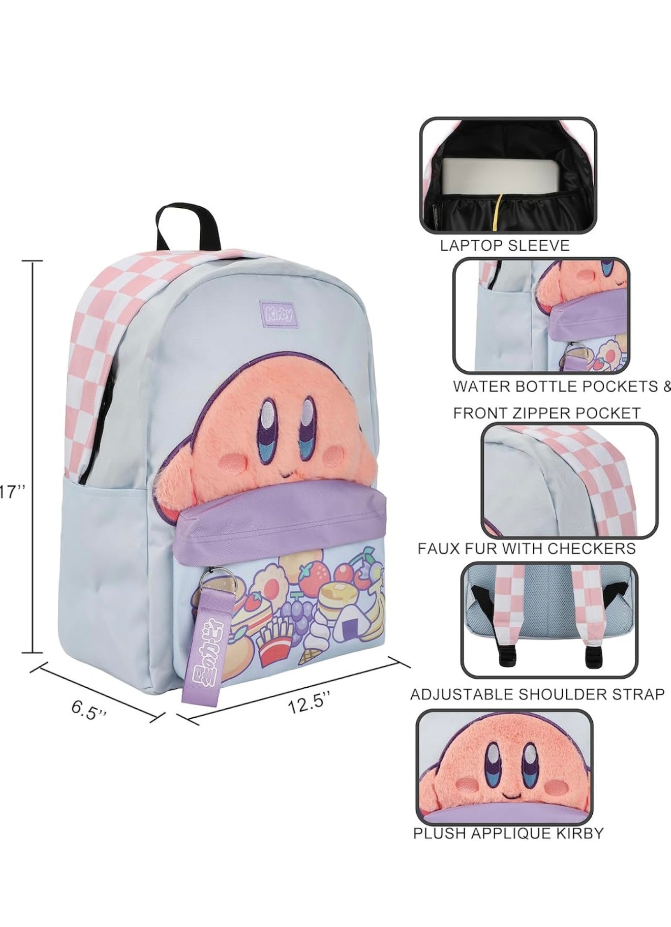 Kirby Snacks Fuzzy Backpack