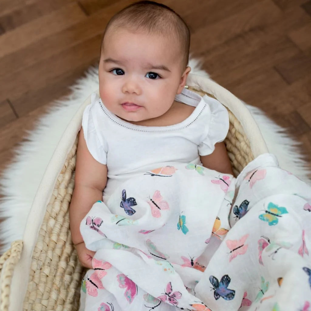 Lulujo Butterfly Swaddle Blanket