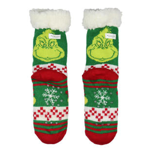 The Grinch Sherpa Lined Slipper Socks