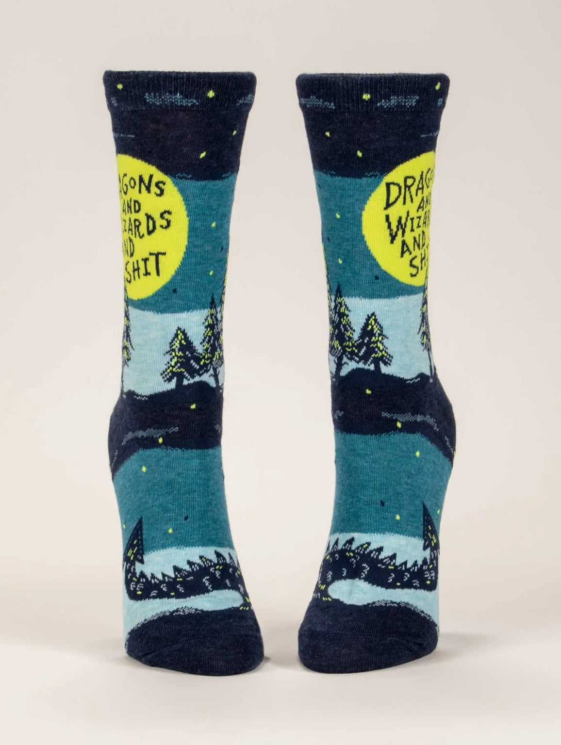 Blue Q Womens Dragons And Wizards Sock