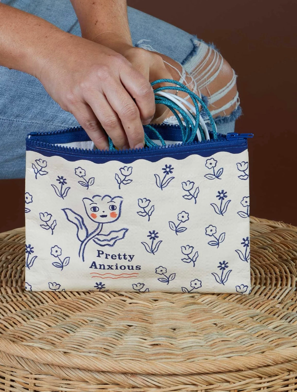 Blue Q Pretty Anxious Zipper Pouch