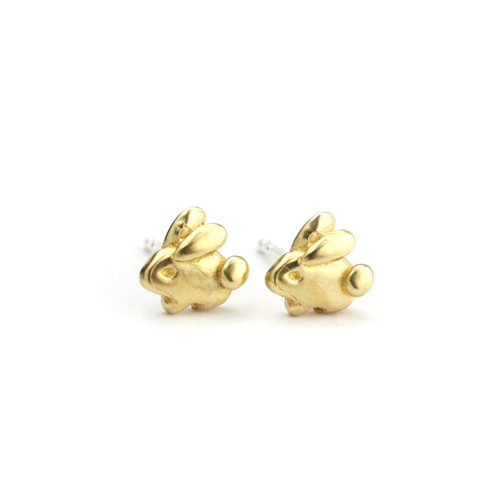 Marmalade Bronze Sculpted Bunny Studs