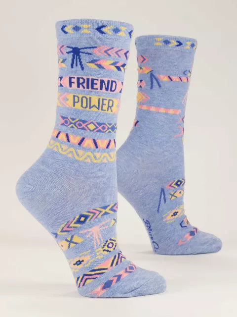 Blue Q Friend Power Crew Socks