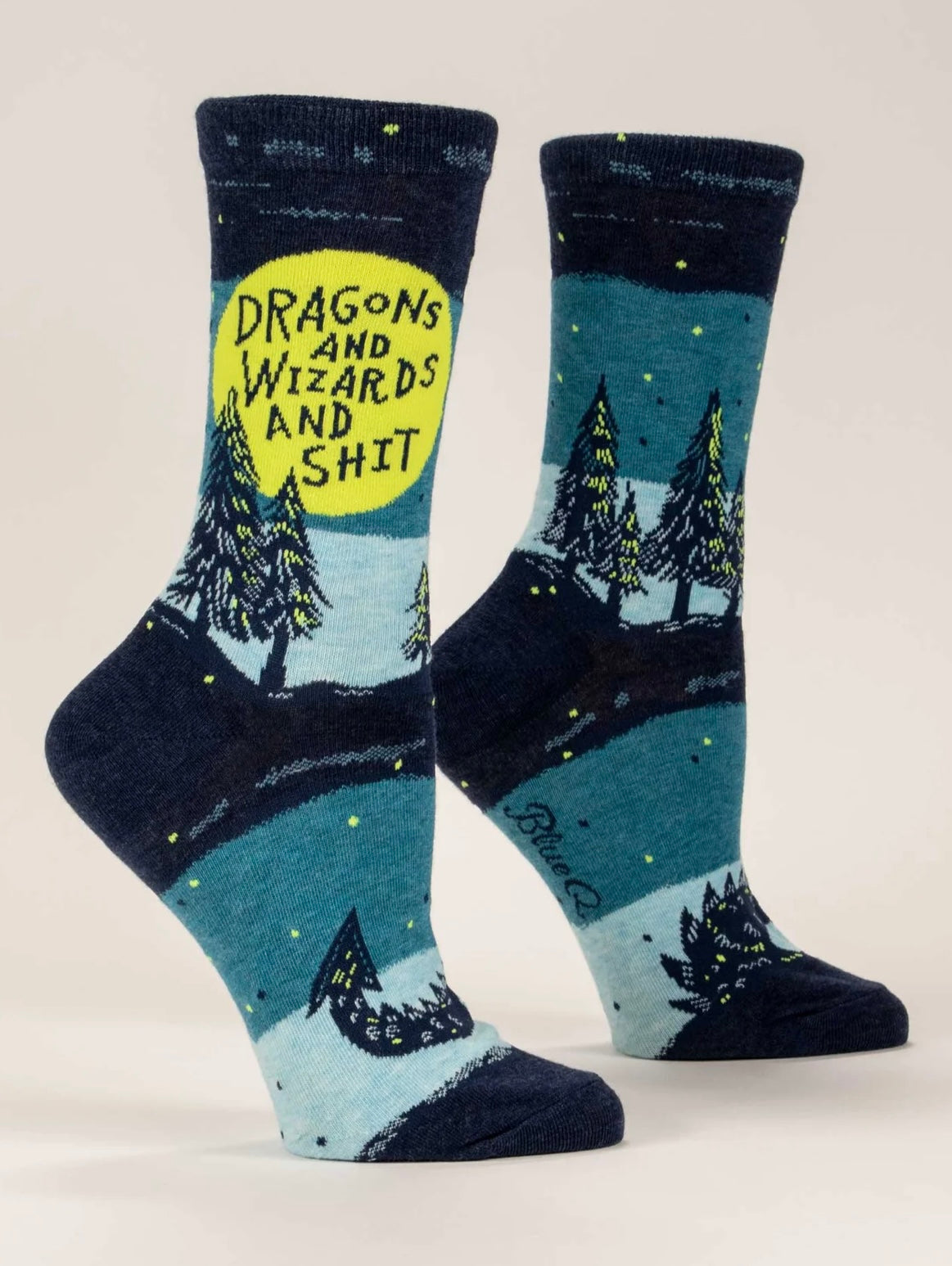 Blue Q Womens Dragons And Wizards Sock