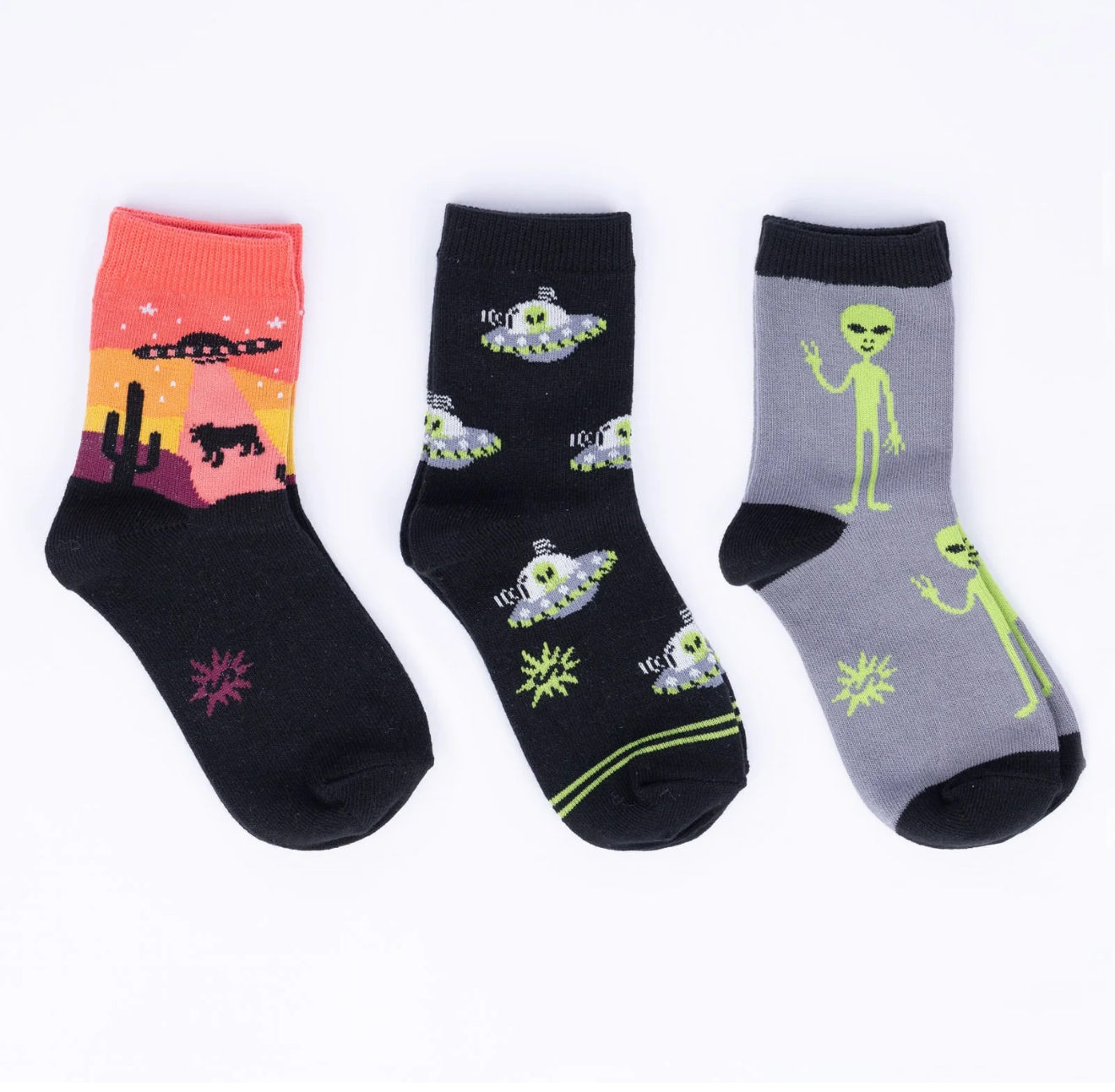 Sock It To Me Junior 3-pk Crew Socks (ages 7-10) Various Designs