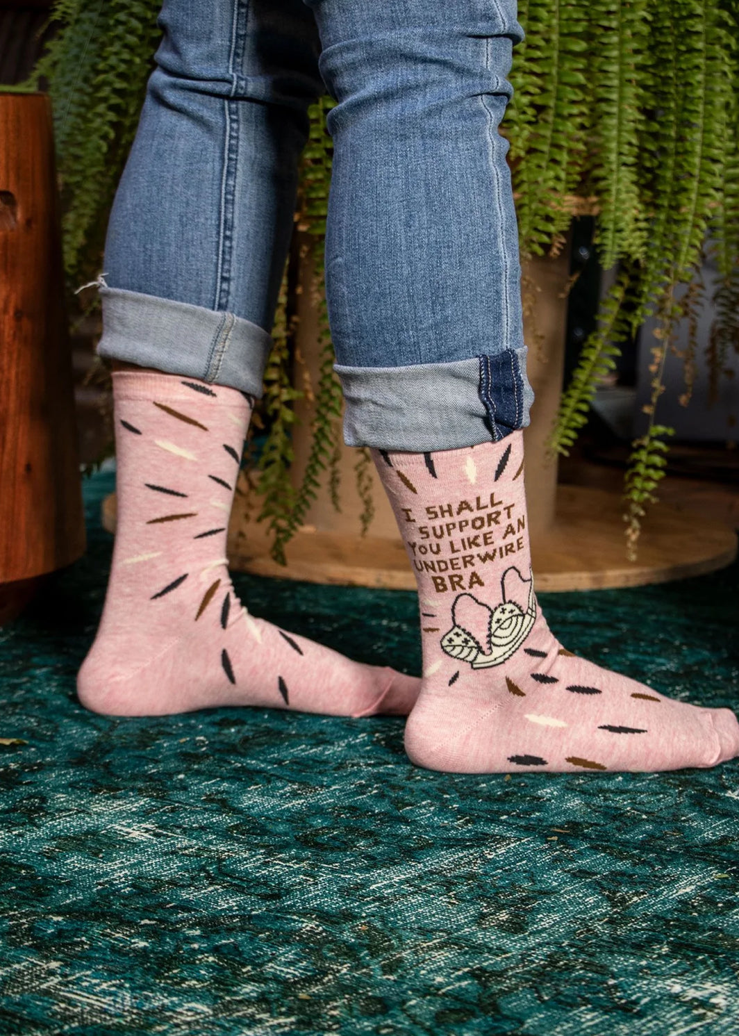 Blue Q I Shall Support You Like An Underwire Bra Crew Socks