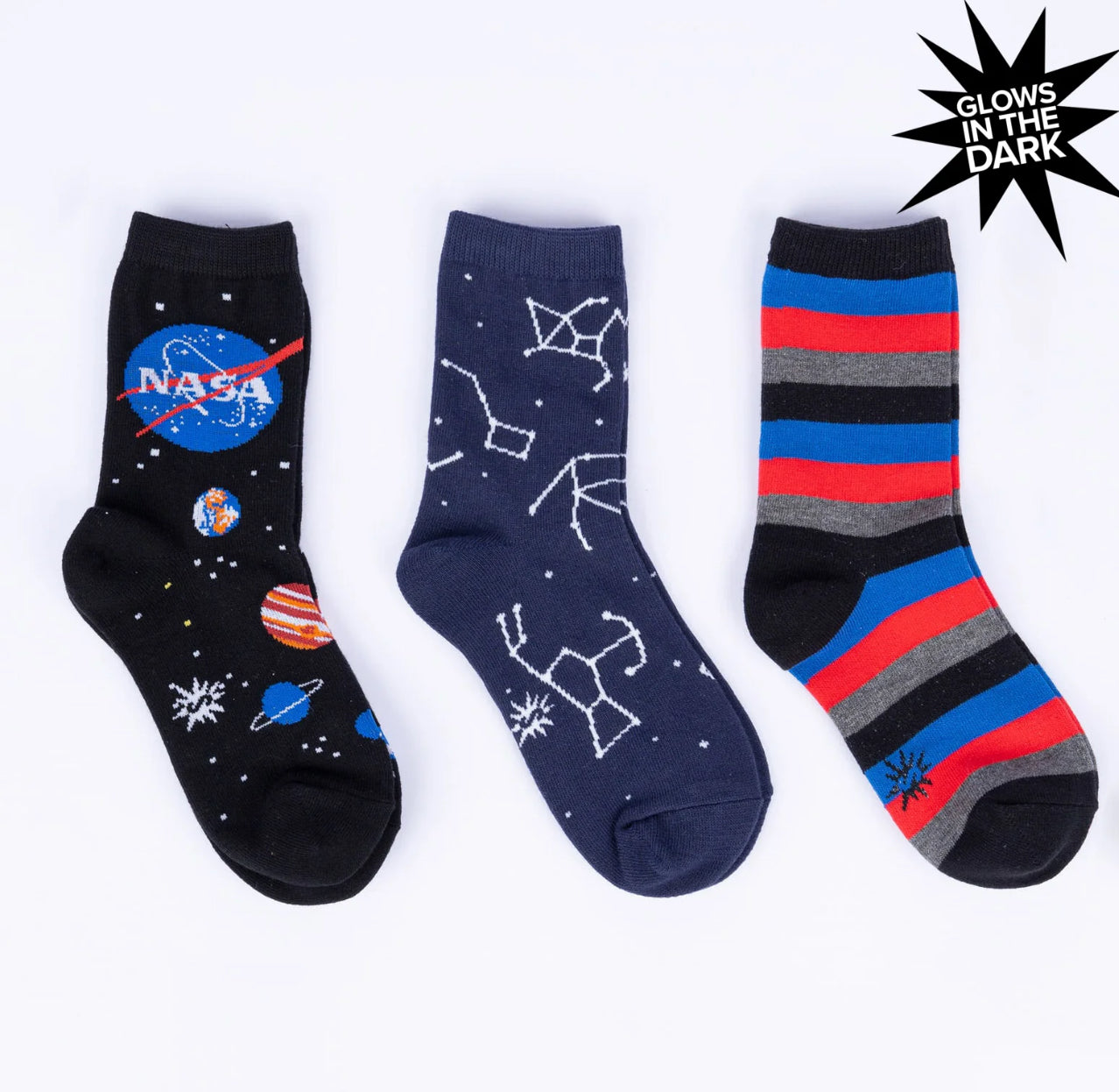 Sock It To Me Junior 3-pk Crew Socks (ages 7-10) Various Designs