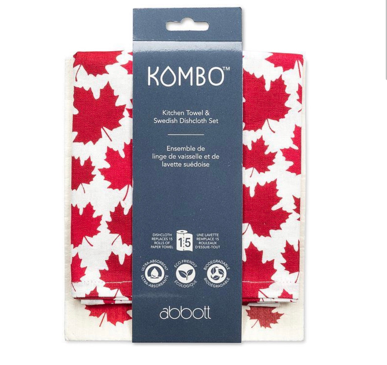 Maple Leaves Tea Towel and Swedish Cloth set