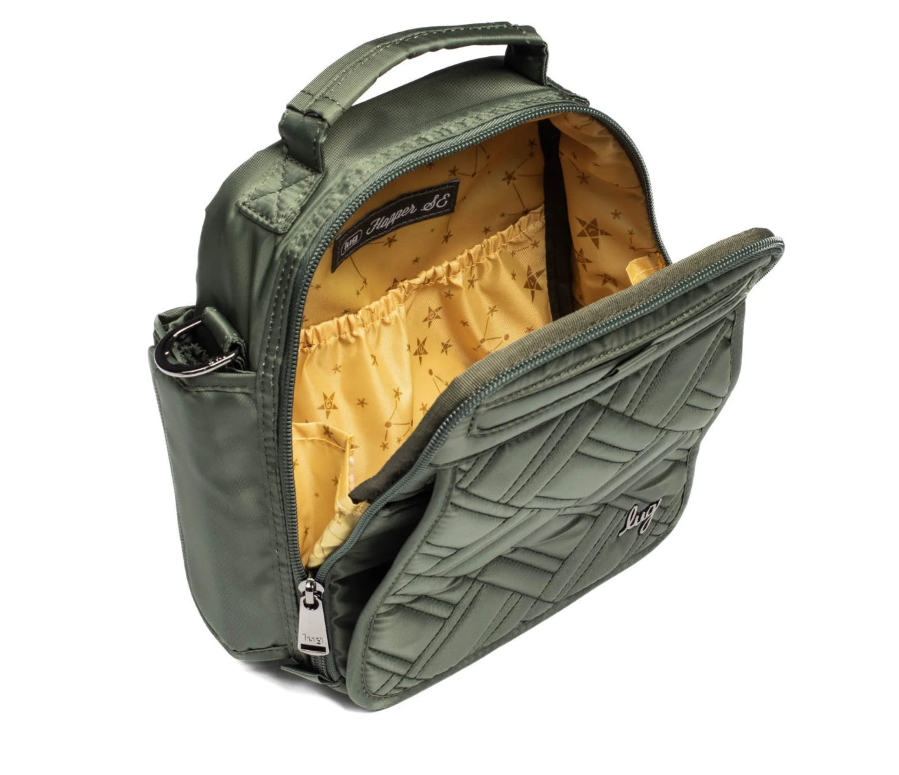 Lug Flapper Crossbody Bag Olive
