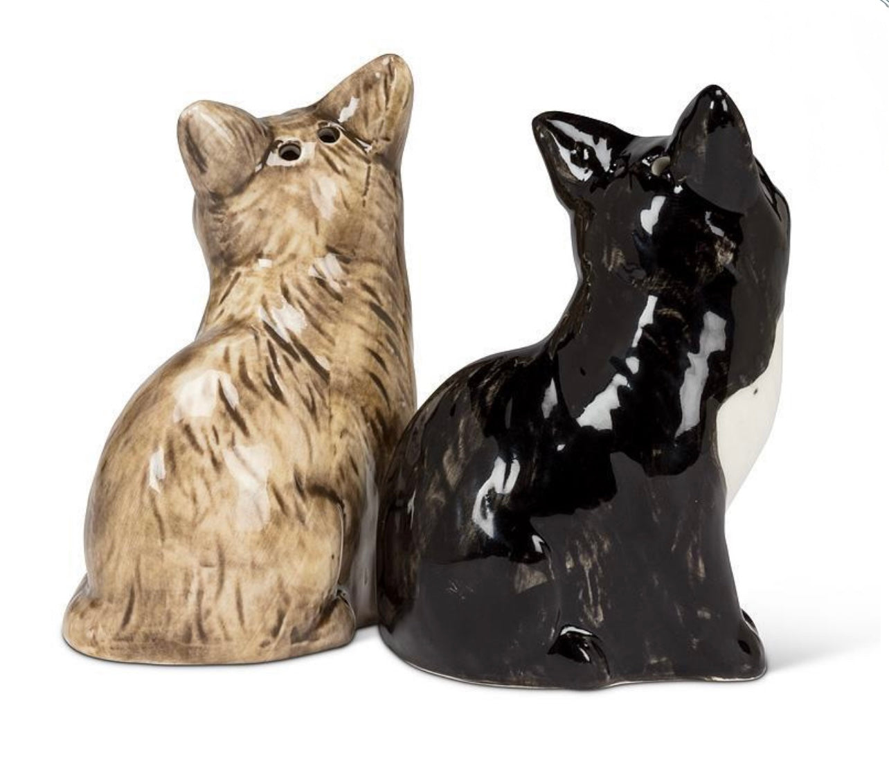 Sitting Cats Salt and Pepper Shakers