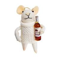 Wool Mouse Ornament with Wine Bottle