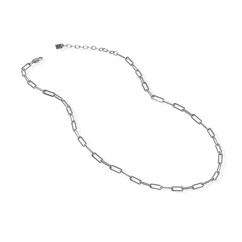 jj+rr Kendall Silver Paperclip Necklace