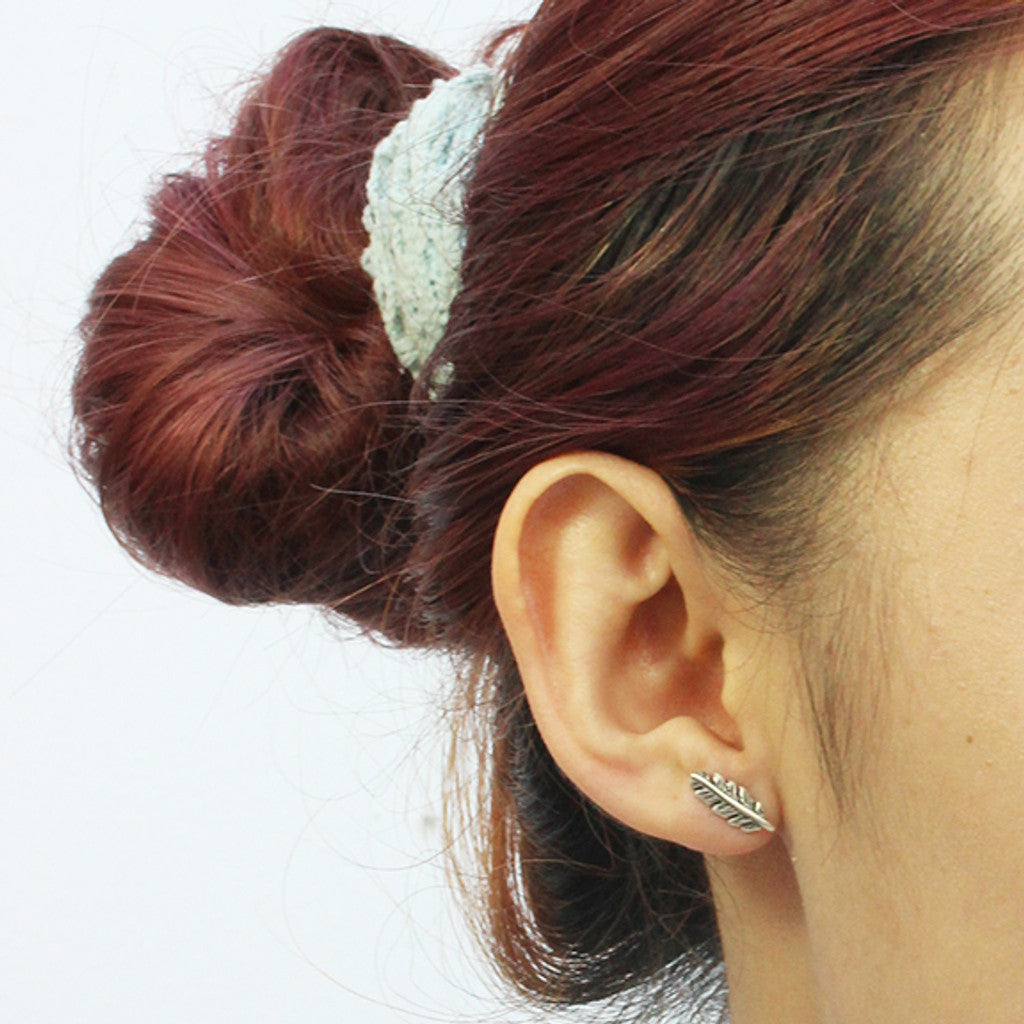 Marmalade Silver Sculpted Feather Studs