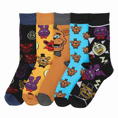 Five Nights at Freddy's 5 pair Set of Socks