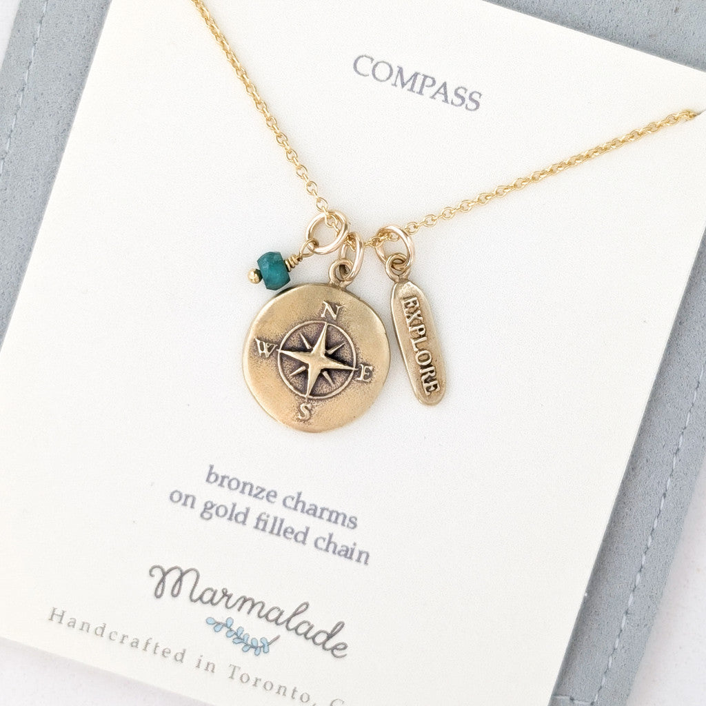 Marmalade Compass Cluster Necklace Bronze