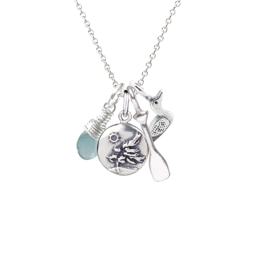 Marmalade Loon on Lake Cluster Necklace