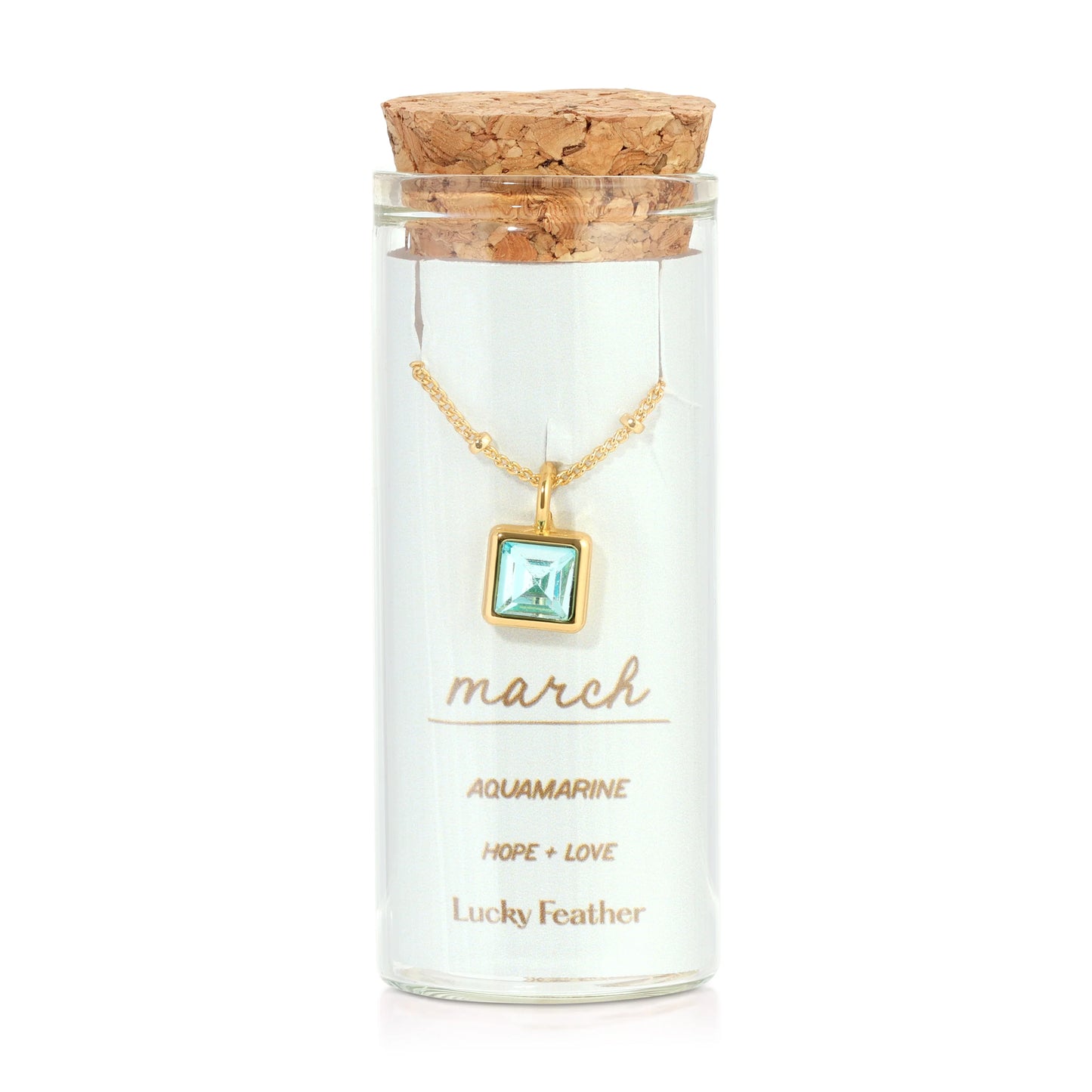 Lucky Feather Bottled Birthstone Necklace