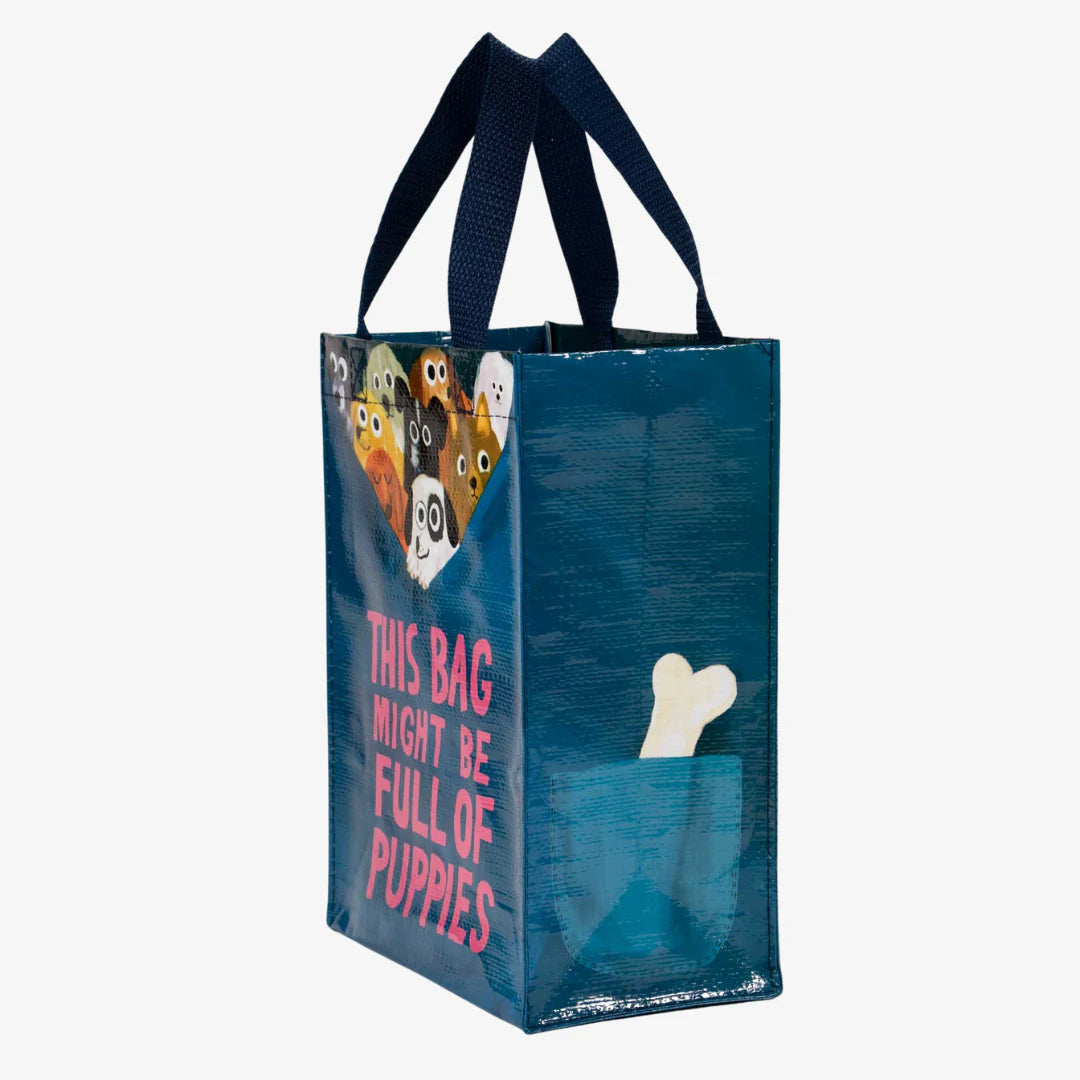 Blue Q Ball Full of Puppies Handy Tote