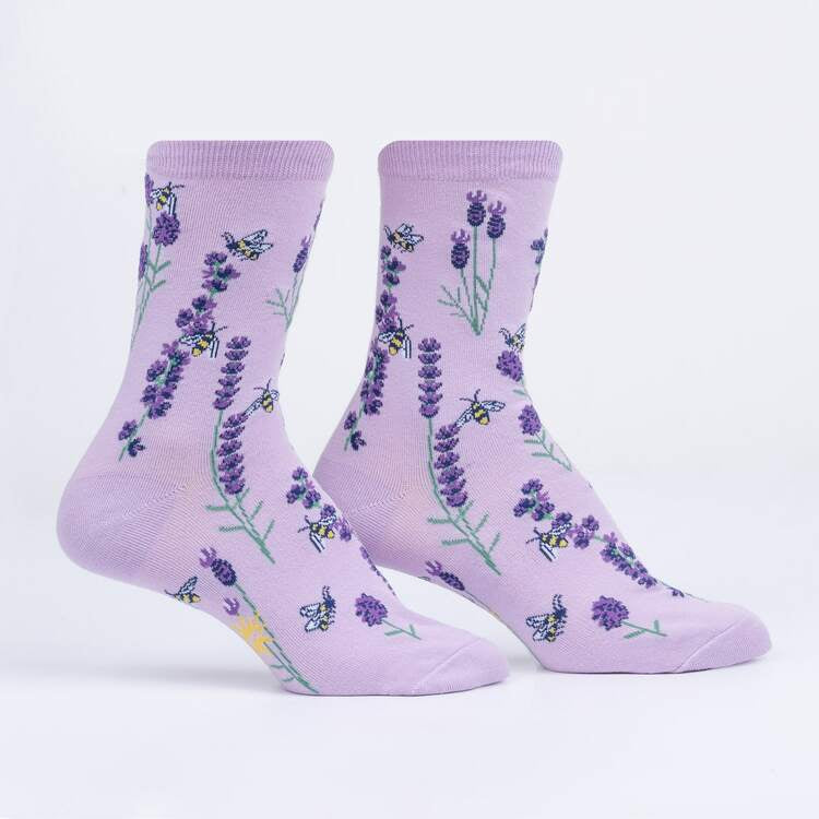 SOCK IT TO ME Women’s Lavender Bee Crew Socks
