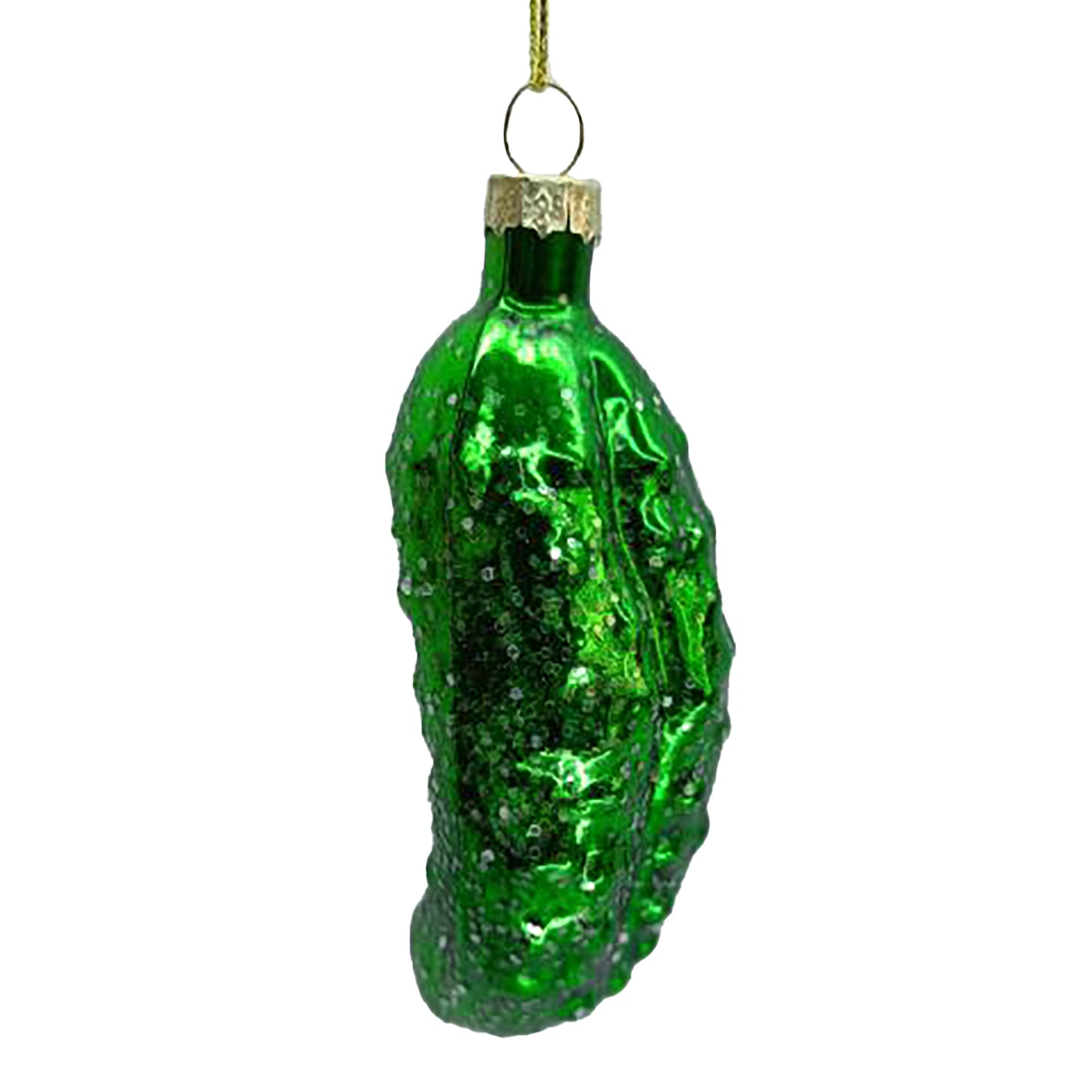 Glass Pickle W/Glitter Ornament