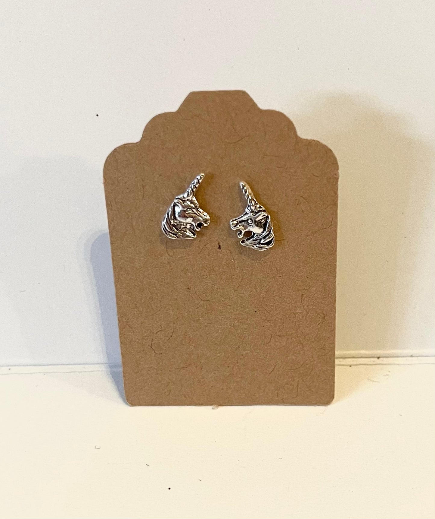 Sterling Silver Unicorn Stud Earrings