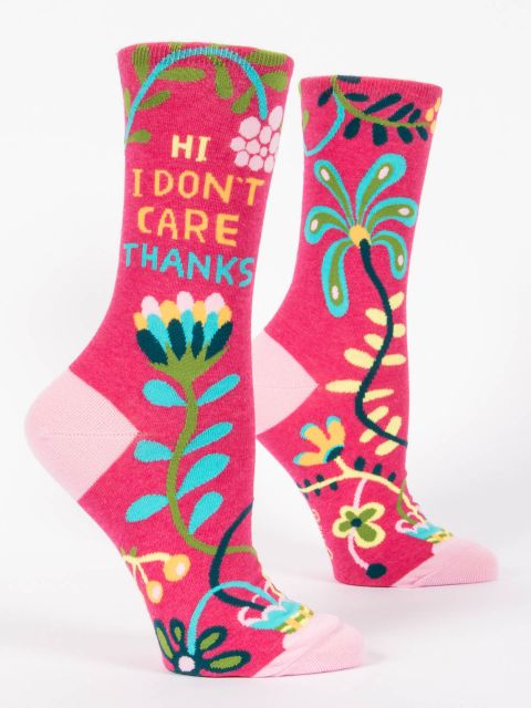 Blue Q Hi I Don’t Care Women’s Crew Socks