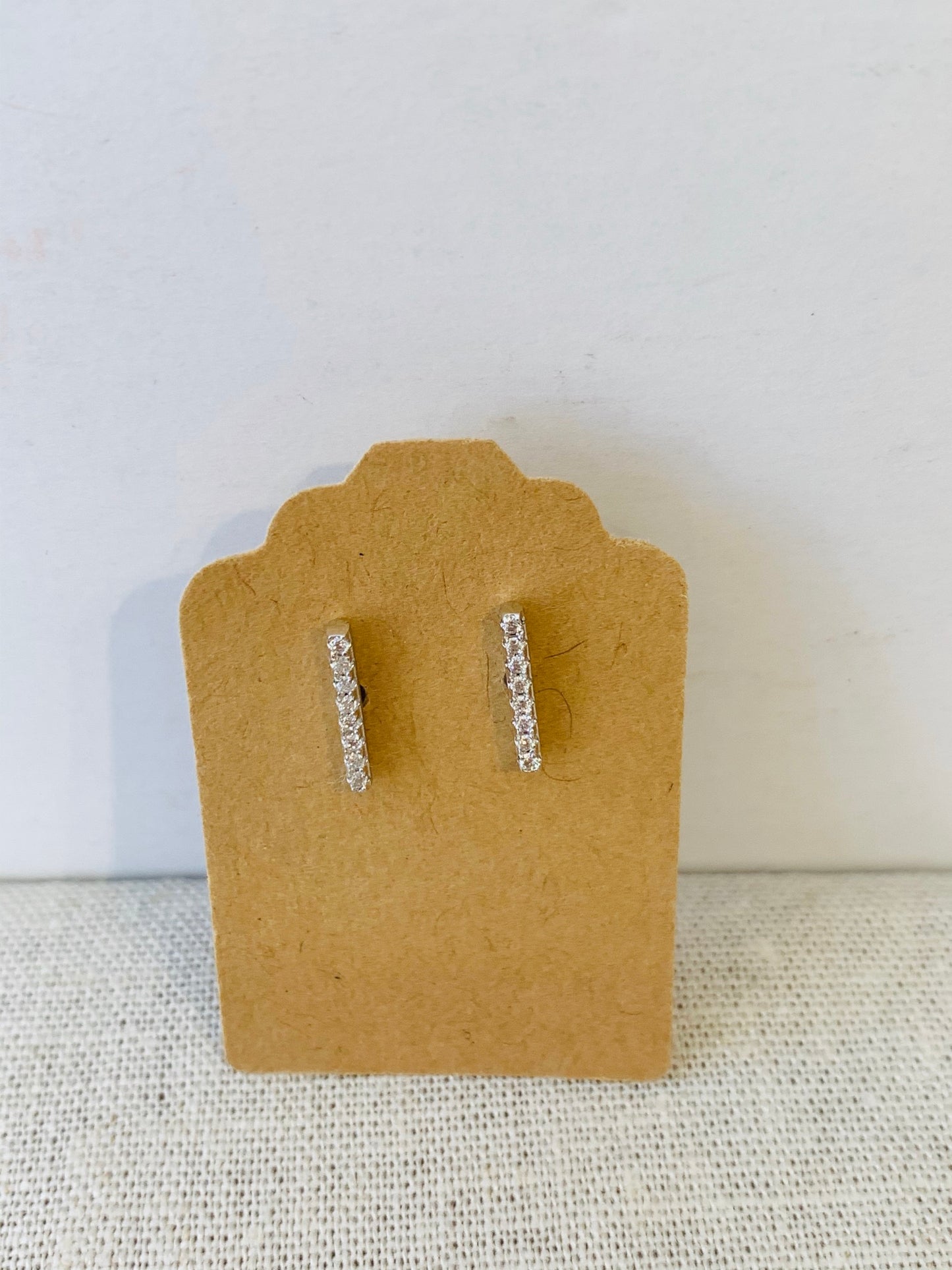 Pave Bar Post Earrings