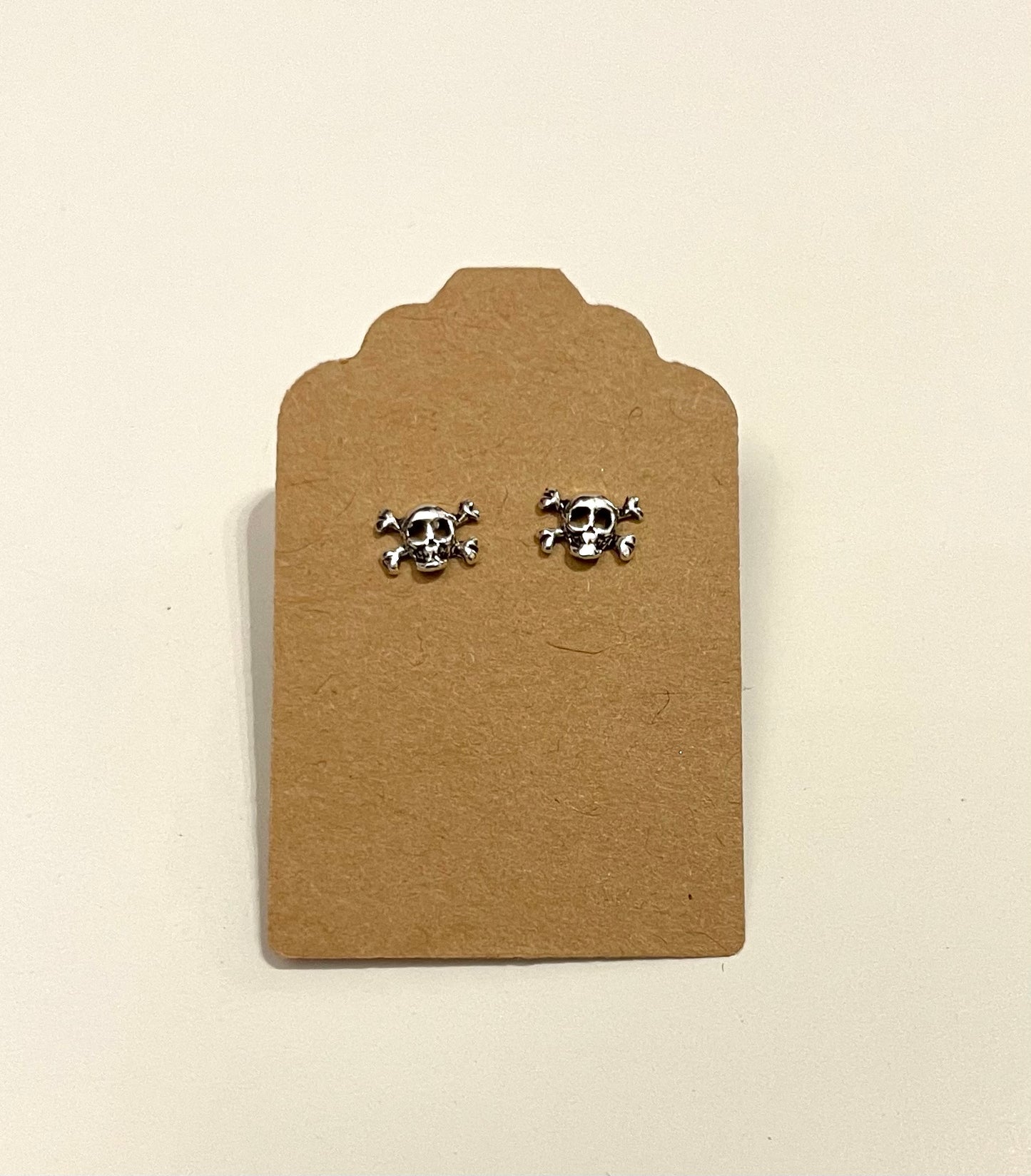 Sterling Silver Skull Stud Earrings