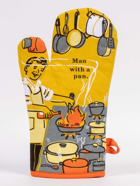 Blue Q Oven Mitt Man With a Pan