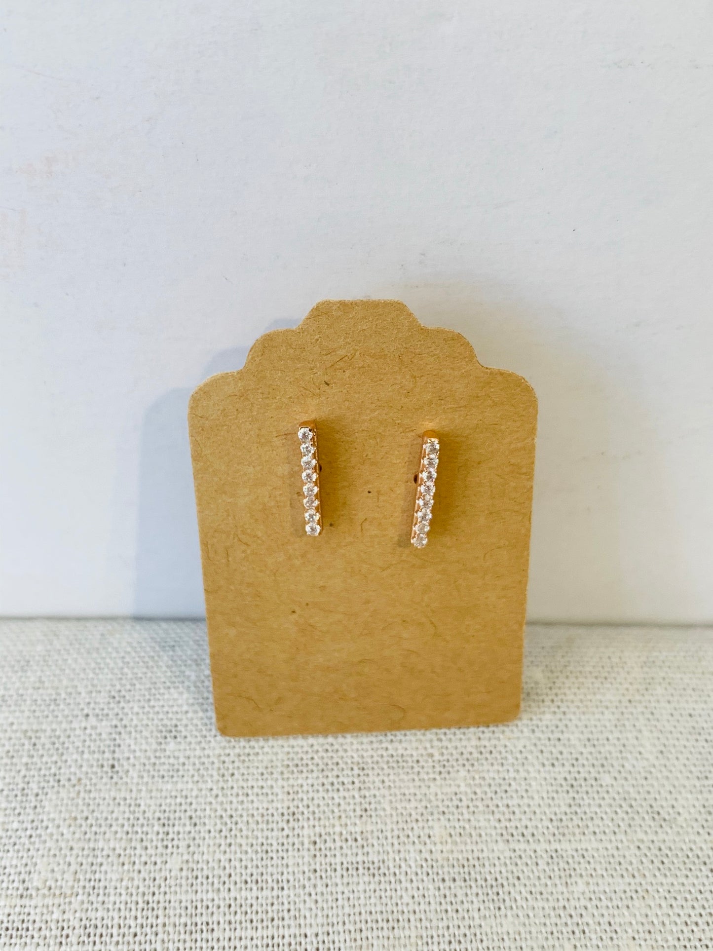 Pave Bar Post Earrings