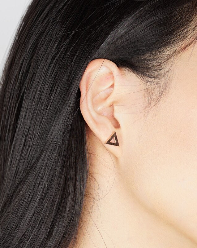 jj+rr Open Triangle Studs