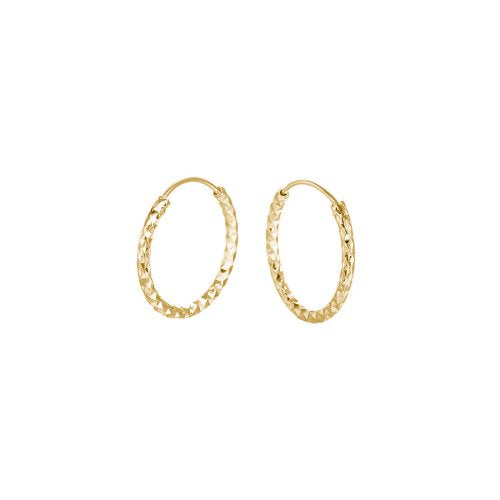 Gold Vermeil Diamond Cut Hoops