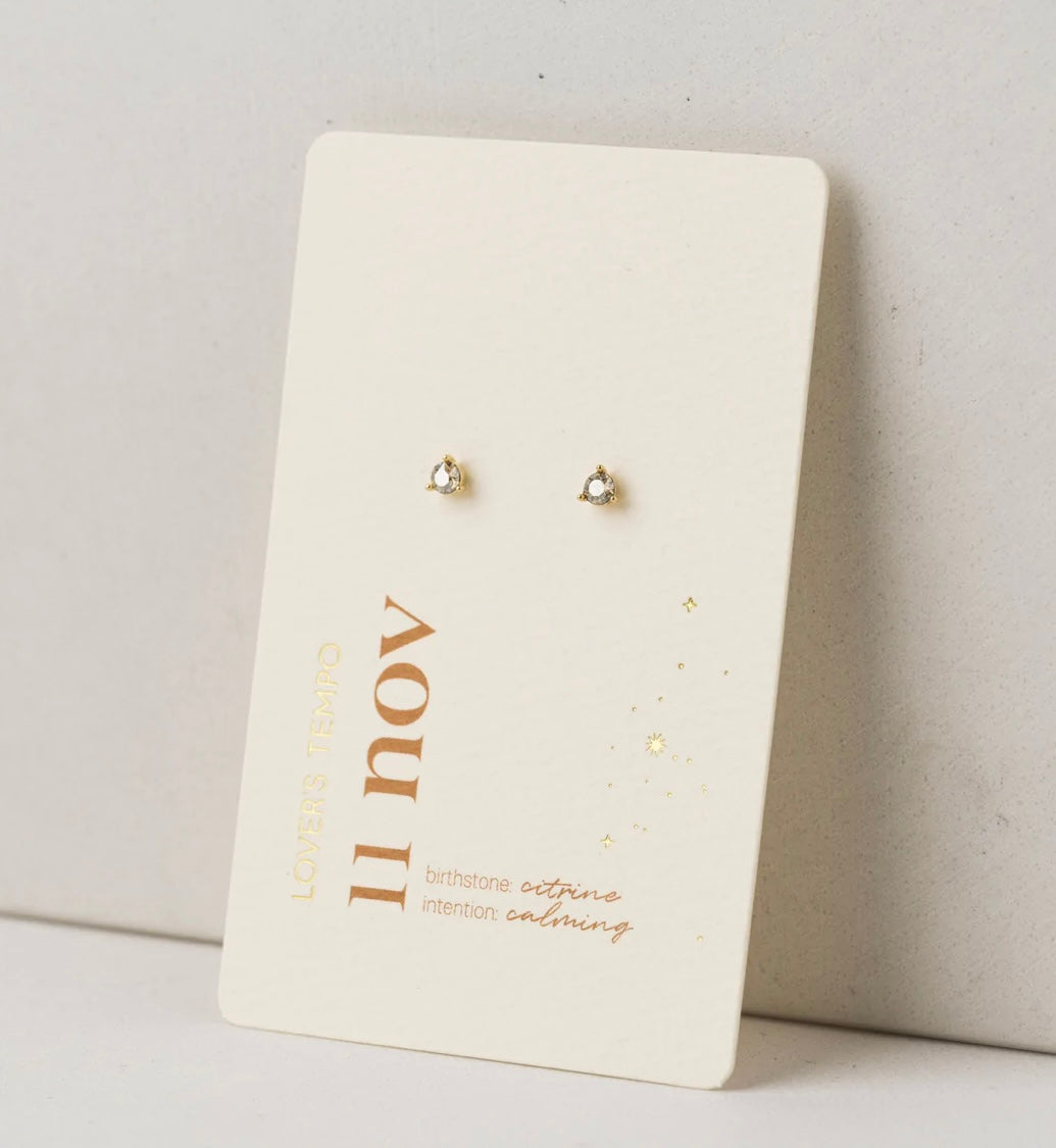 Lover’s Tempo Kaleidoscope Birthstone Gold Stud Earrings