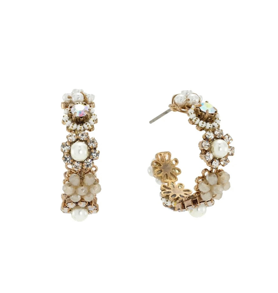 Lover’s Tempo Bloom Crystal Hoop Earrings