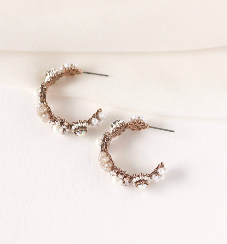 Lover’s Tempo Bloom Crystal Hoop Earrings