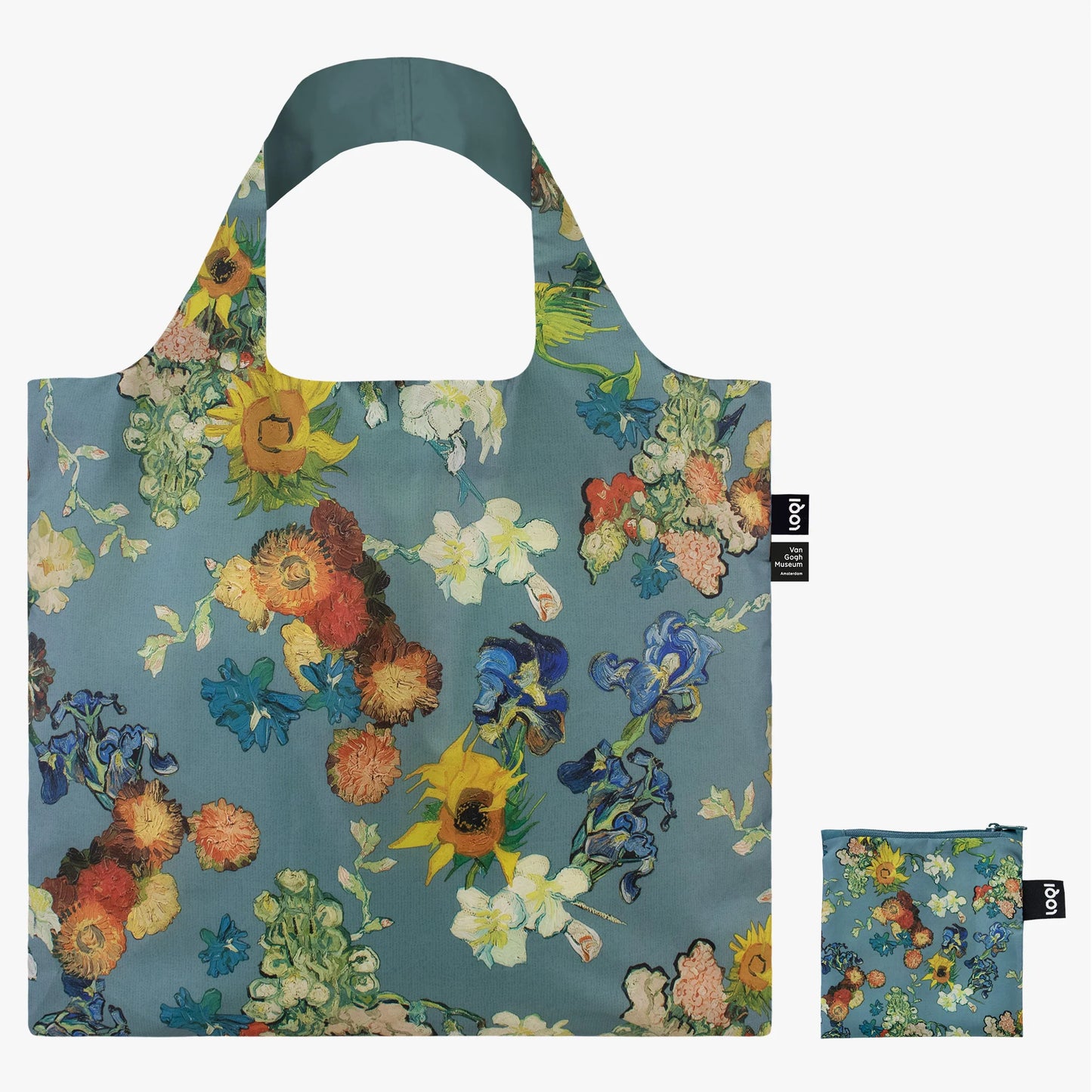 LOQI Van Gogh Flower Pattern Blue Recycled Bag
